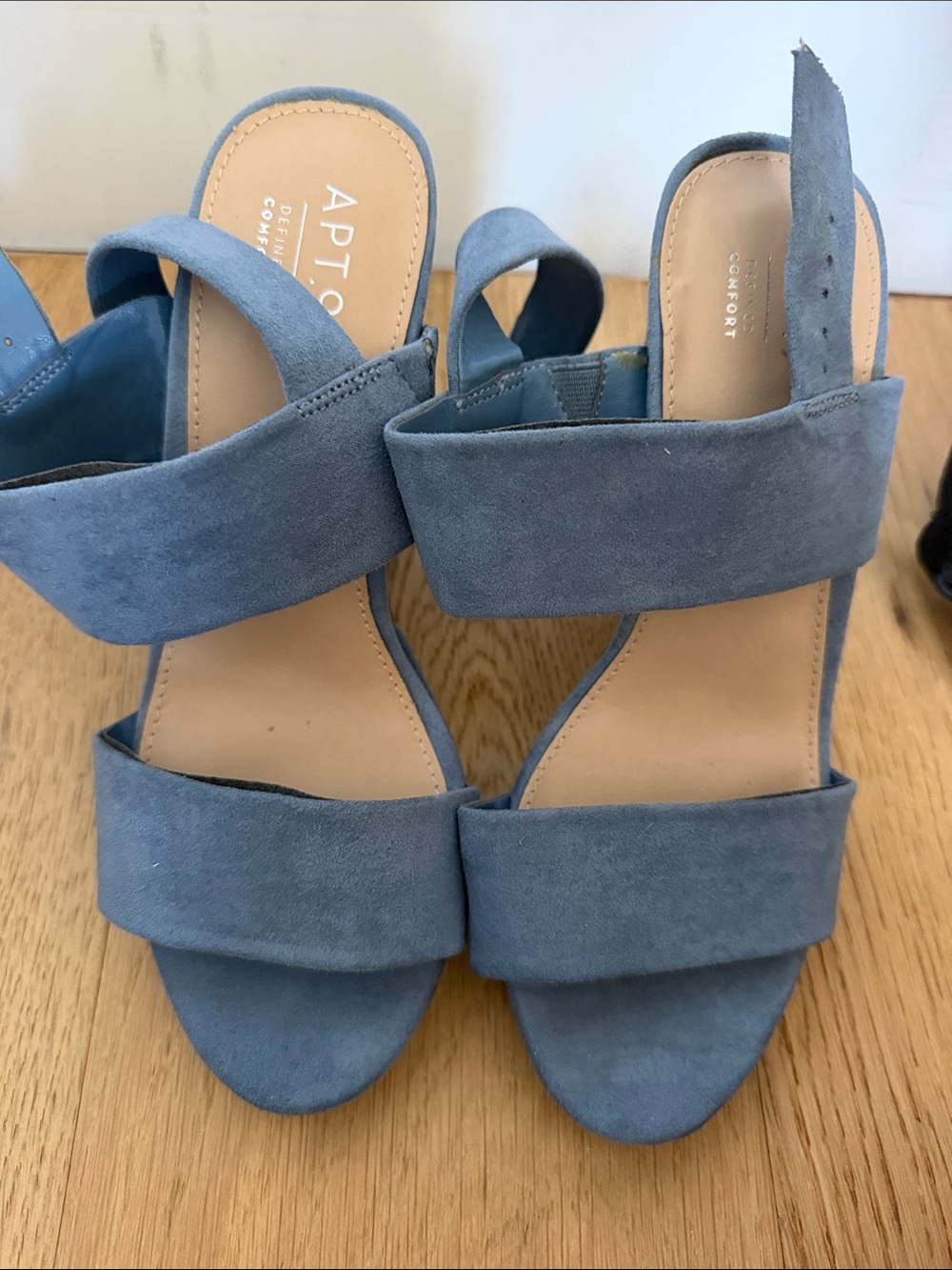 Apt. 9 Dusty Blue Suede Block Heel Sandals